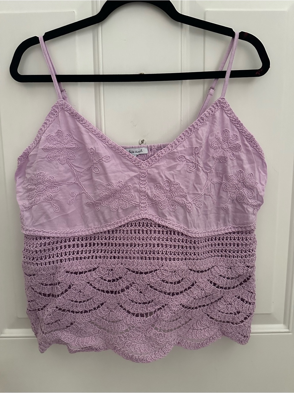 White birch lilac Crochet-Trim Cami Top - Women size XL